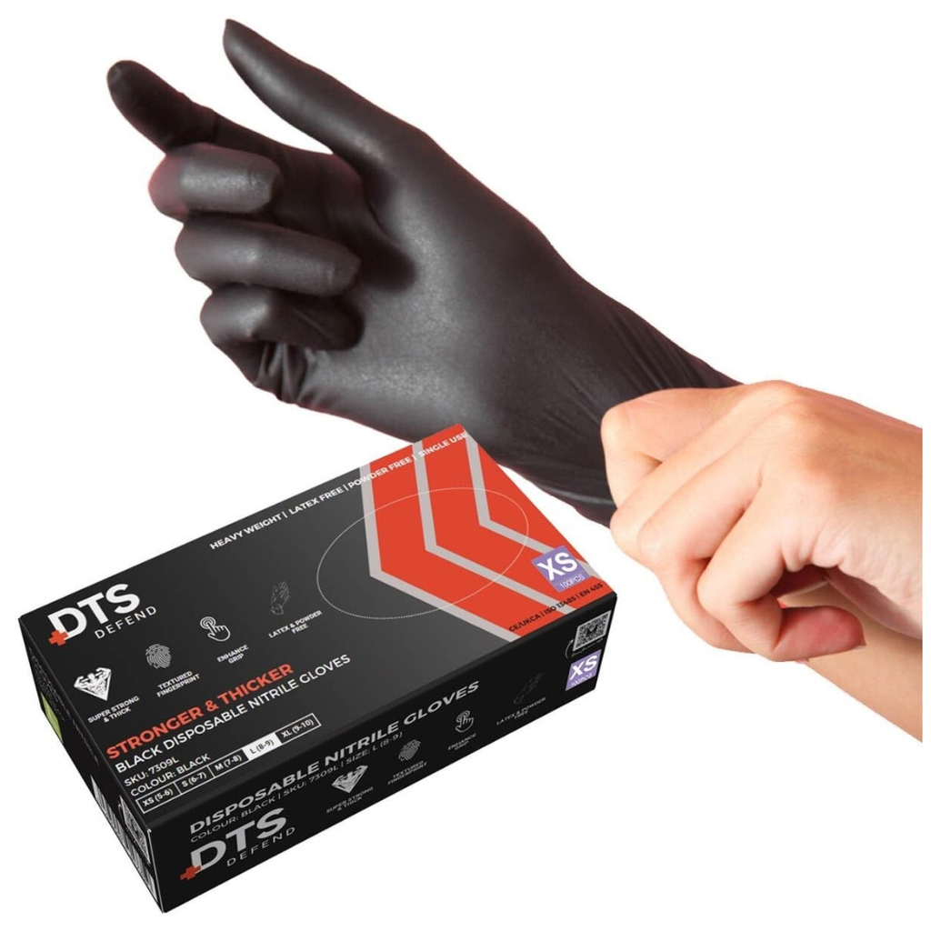 DTS Black Nitrile Gloves